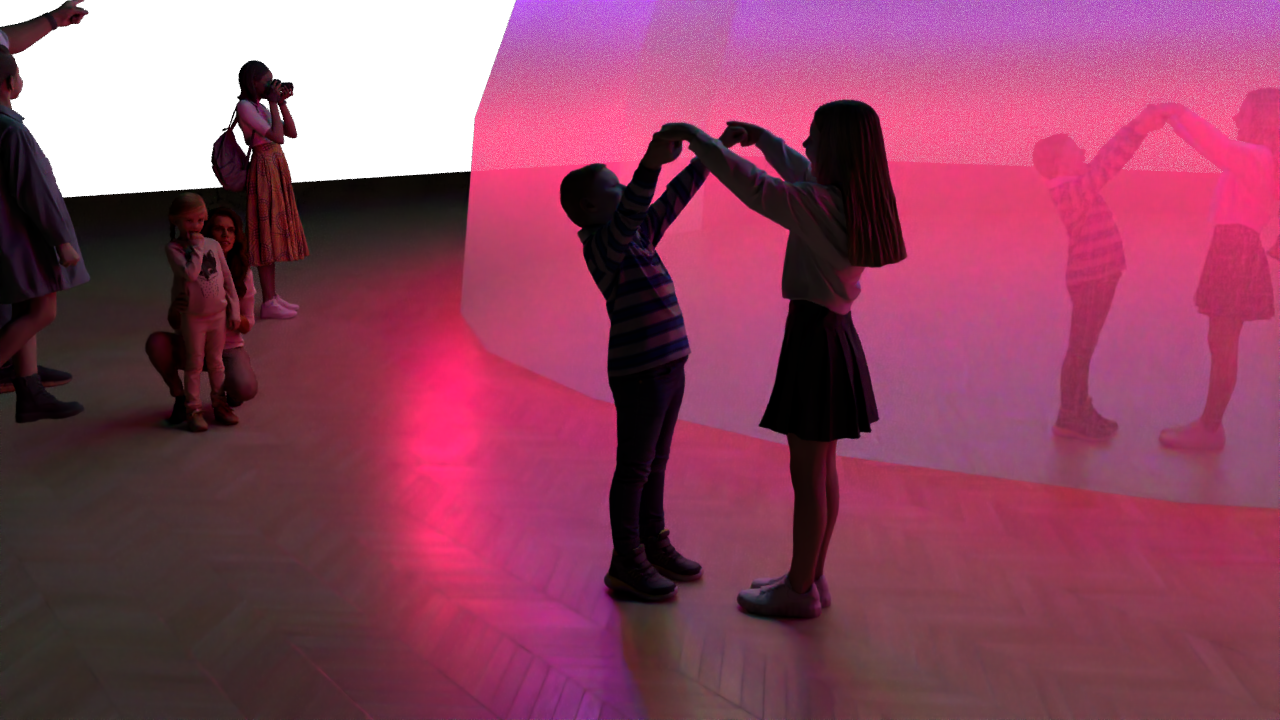 Families inside the Color Dome